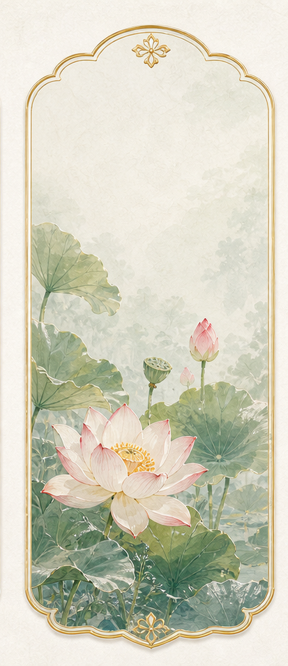 夏季国风插画卡