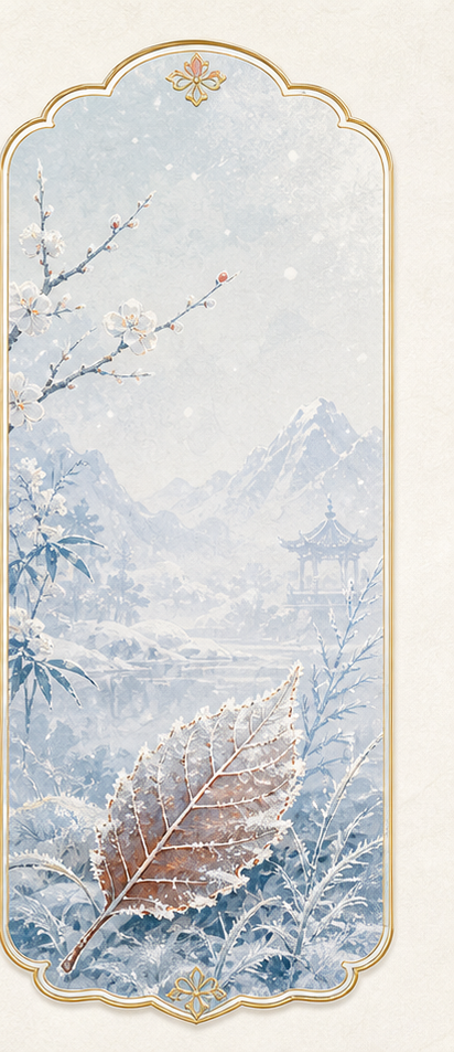 冬季国风插画卡